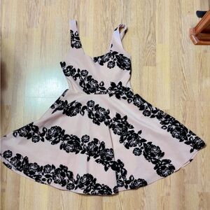 Sequin Hearts Black sequins on light pink dress